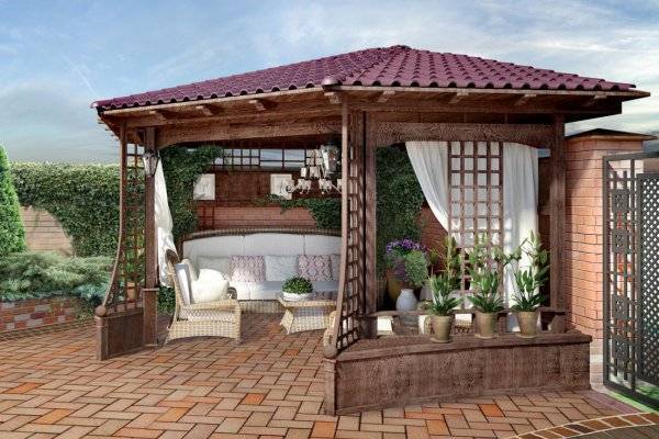 Беседки из дерева — 50 фото простых и красивых дачных проектов